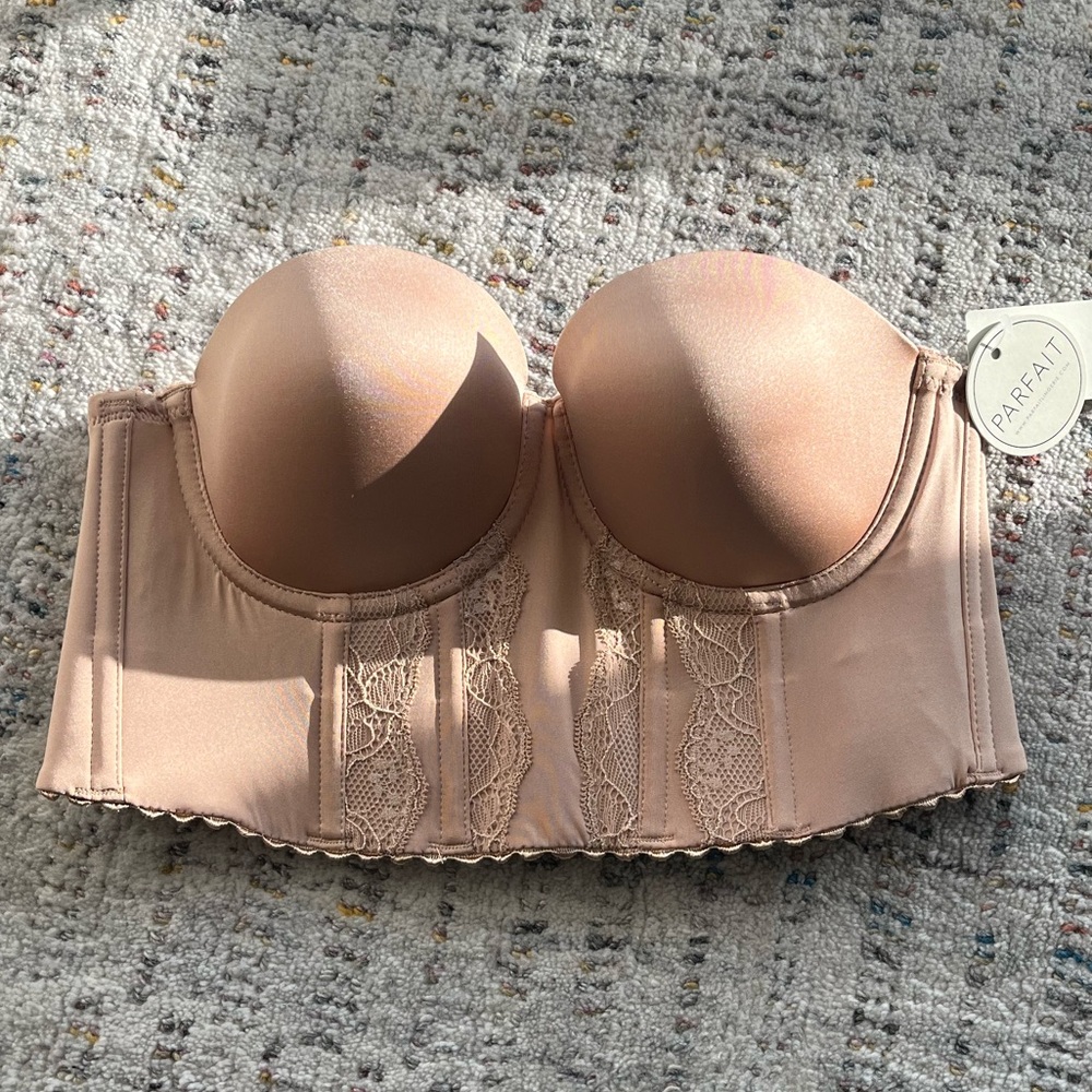 NEW Size 30D, Elissa P50116 Full Bust and Figure Strapless Beige Longline Bra